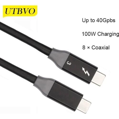 Thunderbolt 3 to Thunderbolt 3 Cord 20Gbps Supports 100W (20V, 5A) Charging 5K Display, USB C to USB C Cable for Type-C MacBooks