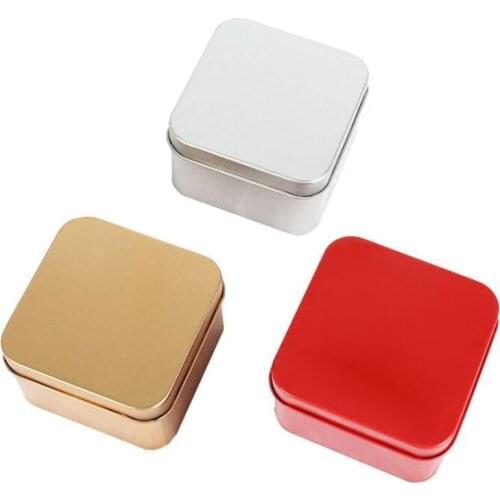 Wedding Favor Square Tin Gift Case Sundries Earphone Cable Organizer Container Tea Candy Storage Box LX8644