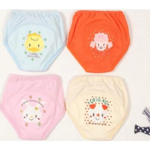 4pc/Lot Baby Girls Training Pants Baby Toddler 4 Layers Waterproof Learning Pants Reusable Size 100 Suit 12-14kg