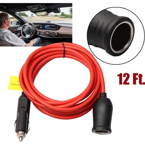 12V 24V Universal 3.6M Extension Cable For Cigarette Lighter Car Charger Power Adapter Male Female Socket Plug Splitter In Car