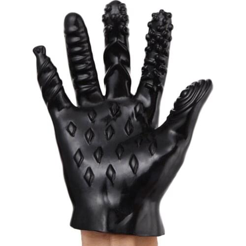 Magic Soft Flirting Massage Glove Ribbed Teasing Fingers Gloves For Sex For Women Couples