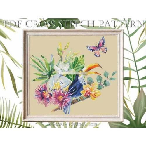 Stich Cross Stitch Kits Craft Toucans and Butterflies 37-34 Counted cross stitch Needlework Embroidery Cross-Stitching