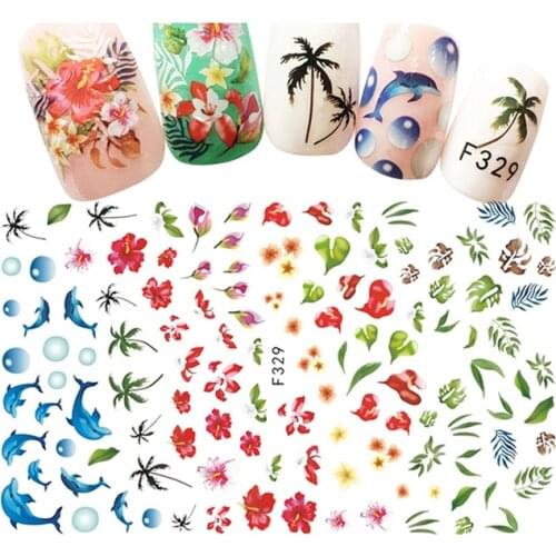 Xiaohuaxiaocao Whale Watermelon Cherry Orange Adhesive Nail Sticker Nail Art Decoration Sticker 10PCS