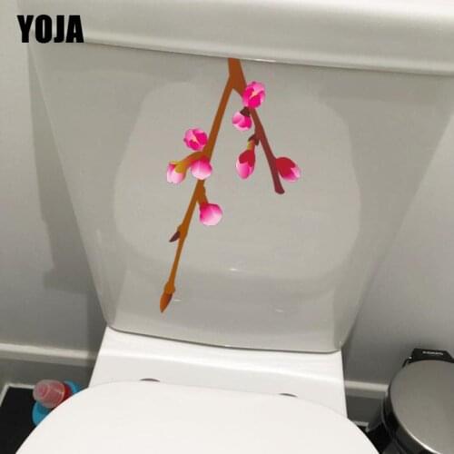 YOJA 11.6*22.8CM Cartoon Plum Blossom Branch Classical WC Decor Toilet Sticker Home Wall Decal T1-0836