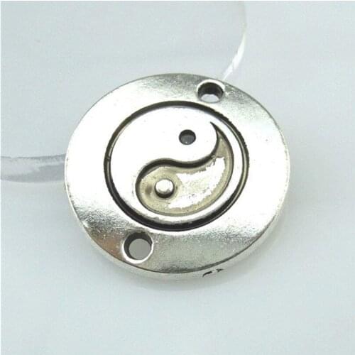 10pcs Antique Silver Metal Taoism Taichi Yin yang Bracelet Connectors Charms Pendants DIY Jewelry Findings Accessories 13545