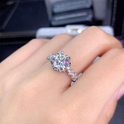 2021 fashion crackling moissanite ring for women jewelry engagement ring for wedding real 925 silver birthday gift