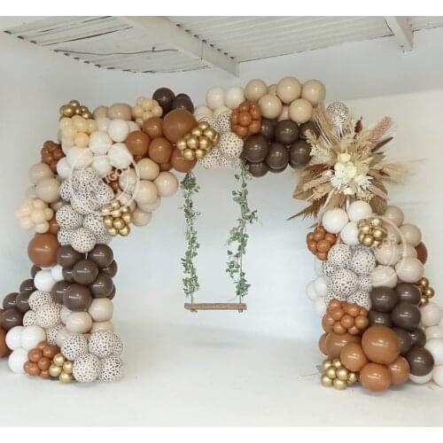 212pcs Retro Balloons Garland Khaki Coffee White Point Latex Globos Wedding Baby Shower Supplies Birthday Party Decoration kids