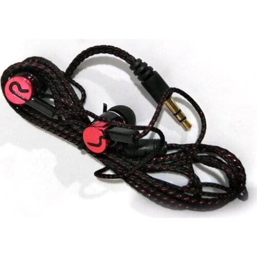 3.5mm Stereo Woven Fiber Cloth Line Headset Device Metal Earphones Jack Wholesale