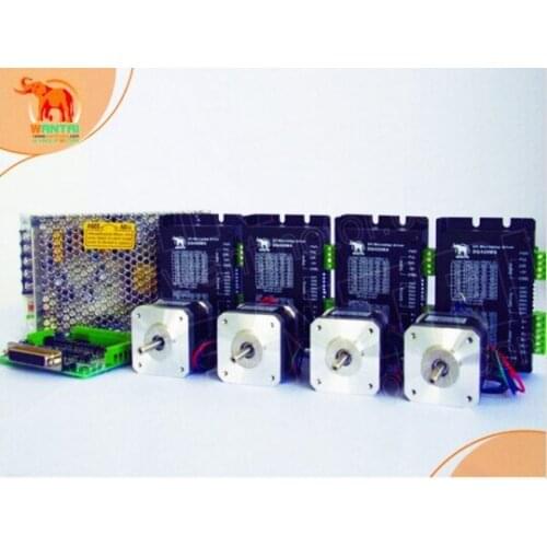 4Axis wantai cnc router kits Nema17 Stepper Motor 42BYGHW804 0.48Nm 70oz-in&Driver DQ420MA 1.7A36V+Poweer supplycutting,3D print