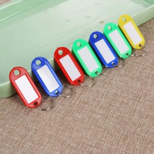 5PCS Colorful Plastic Key Chains ID label Splits Card Key Rings Sundries Mark Tags Decor Home Outdoor Storage Organization Tools