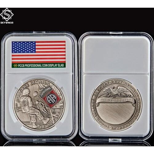 82nd Airborne Division Command Sergeant Major Army Challenge Coin USA Military W/ Coin Capsule Display