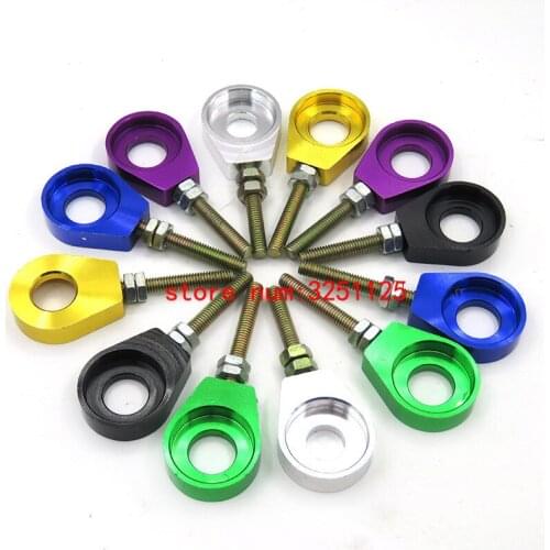 Aluminum Chain Tensioner Adjuster for 110cc 125cc 140cc Dirt Bike Pit ATV Motorcycle Scooter 12mm or 15mm Rear Wheel axle hole