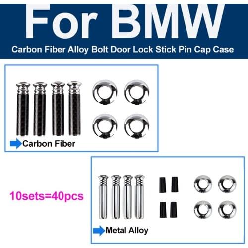 10set Car Accessories For BMW E46 E52 E53 E60 E90 F10 F30 X1 X3 X5 X6 Carbon/Alloy Bolt Door Lock Stick Pin Cap Case Covers