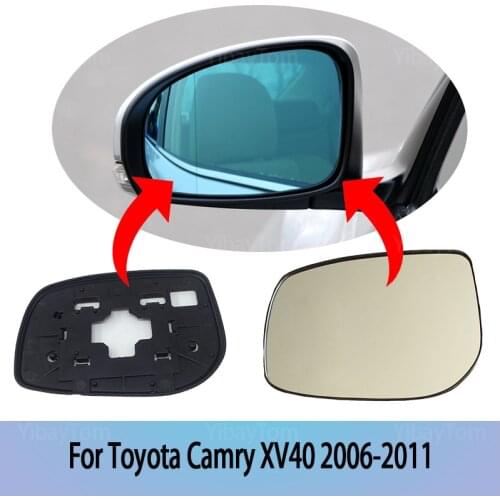 Heated Side Rearview Exterior Wide Angle Left & Right Rearview Mirror Glass for Toyota Camry XV40 2006-2011