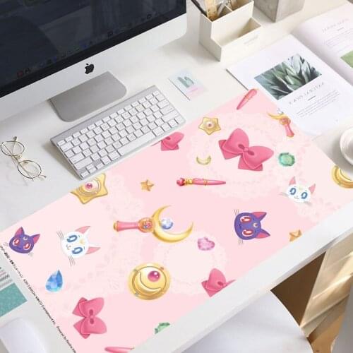 Anime kawaii Big Mouse Pad Large Rubber Gaming Mat Speed Kawaii XL MousePad Keyboard Locking Edge Otaku Compute mouse pad