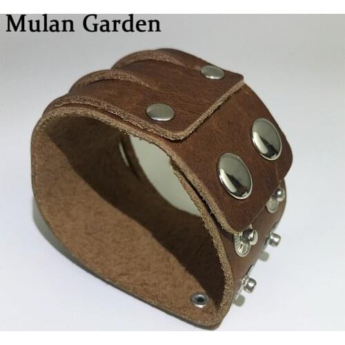 M&G Vintage Genuine Leather Bracelet for Women Handmade Bracelet Bangle Personality Fashion Jewelry Women Accessories Hot Sale