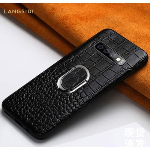 Genuine Leather phone case for samsung s10 S9 s8 s7 360 Full bracket protective cover for Samsung a70 a50 a40 a30 a8 a7 2018