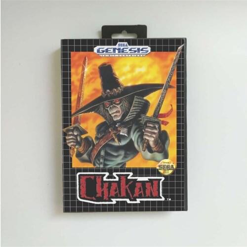 Chakan - USA Cover With Retail Box 16 Bit MD Game Card for Sega Megadrive Genesis Video Game Console