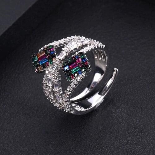 JankellyCollection Luxury Stackable Chic Rings For Women Wedding Cubic Zircon Engagement Dubai Bridal Statement Finger Ring