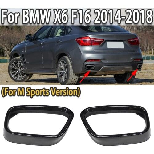 K-Car For BMW X5 F15 X6 F16 2014-2018 Stainless Steel Exhaust Pipe Cover Sticker Auto Parts (For M Sports Version)