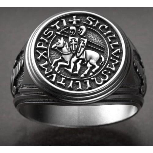 New Design Riding Horse Solider Ring Vintage Silver Color Roman Knight Rings for Men Boy Christmas Cool Design Classical Jewelry