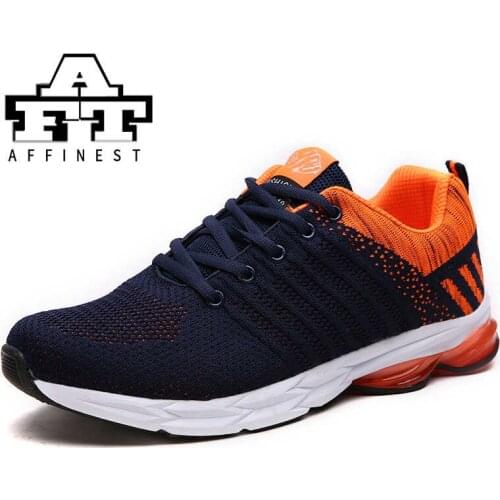 Running Shoes Men Sport Shoes Air Cushion Outdoor Walking Sneakers Breathable Mesh Lace-up Comfortable Gym Shoes Athletic Light