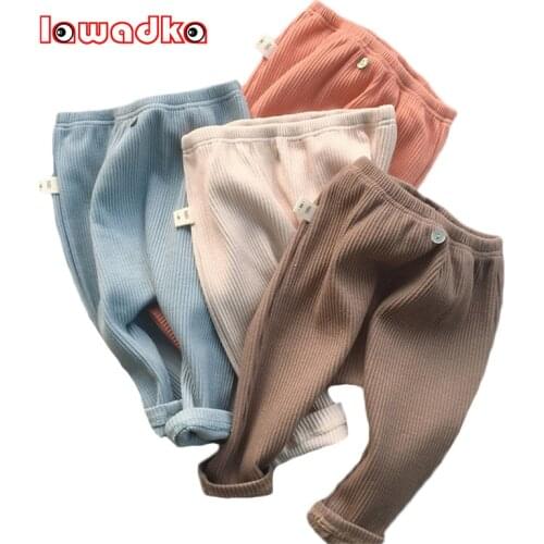 Lawadka Spring Autumn Newborn Baby Girls Boys Pants Cotton Solid Big PP Pants High Waist Infant Trousers Fashion Toddler Clothes