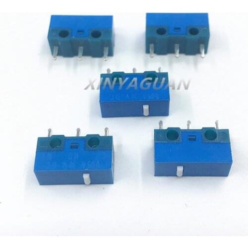 Free Shipping 5Pcs HUANO Mouse Micro Switch blue shell white point 20 million times computer mouse 3pins button switch