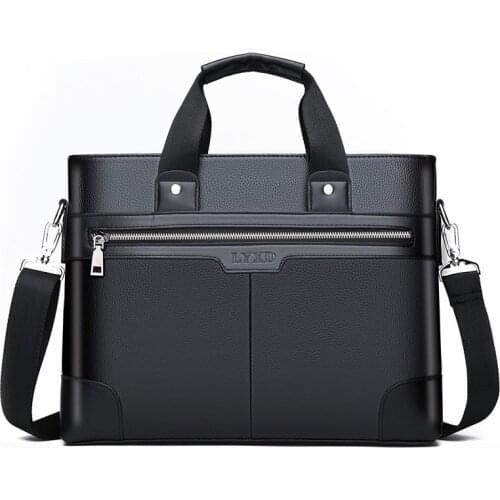 Men PU Leather Shoulder Fashion Handbags Business Bags Black Bag Men for Document Male Briefcases Leather Laptop Briefcases Bag