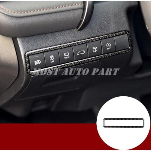 Carbon Fiber Dashboard Control Button Trim Cover 1pcs For Toyota Camry 2018-2019 Car accesories interior Car decoration