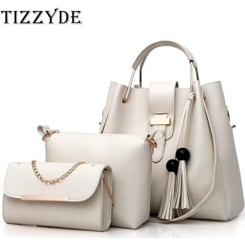 2019 New Summer Fashion Tassel Three-piece Composite Bag Casual Personality PU Leather Shoulder Messenger Bags WDD59