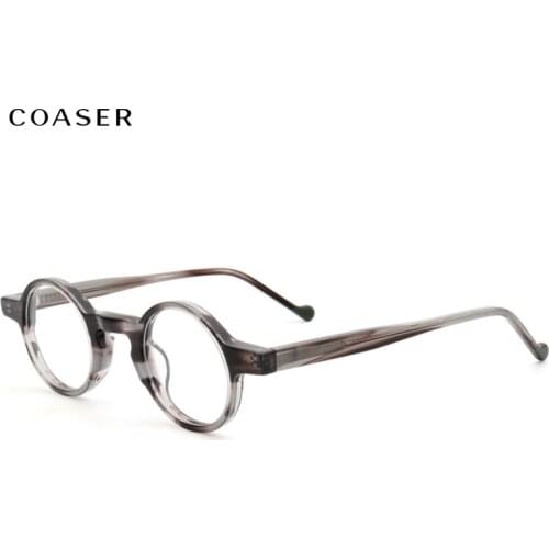 COASER Mini Acetate Round Style Women Glasses Frame,Multicolor Optical Eyeglasses Men,Full Rim Myopia Prescription Eyewear NEW