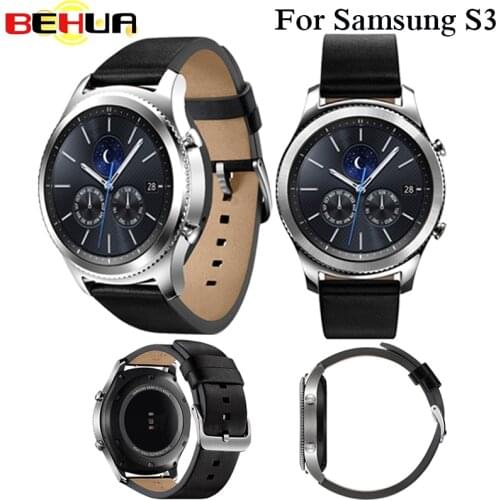 22MM Watch Strap For Samsung Gear S3 Classic Frontier watch Band genuine leather loop Strap for xiaomi huami amazfit Bip Lite