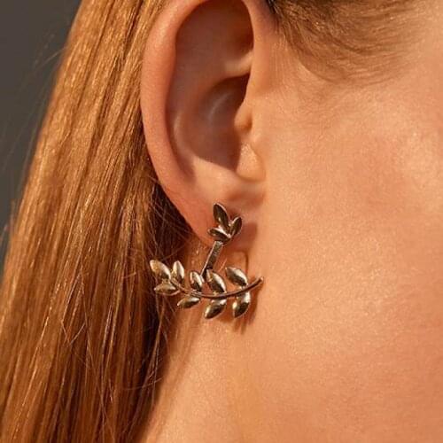 Leaf Earrings Creative Simple Leaves Stud Earrings For Women Earing Jewelry Gold Silver Color Earings Spring Summer Earring Gift