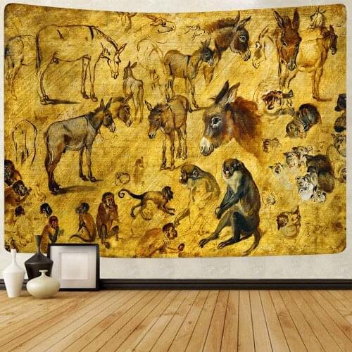 Simsant African Safari Animal Tapestry Trippy Lion Forest Art Wall Hanging Tapestries for Living Room Bedroom Home Dorm Decor