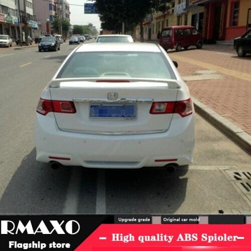 For HONDA Spirior acura TSX Spoiler 2008-2013 acura High Quality ABS Material Car Rear Wing Primer Color Rear Spoiler