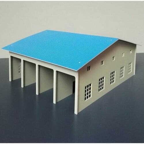 1:87 HO Scale Super Fine Fire Garage Locomotive Truck Warehouse For Train Layout Building