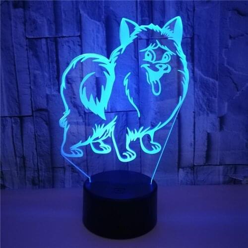 Dog Modelling led 3D Lamp USB Night Light Kid Toy usb Remote Touch Table Lamp 7 Colors Flashing Bedroom Decor Kids Xmas Gift