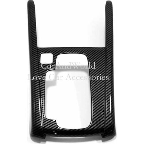 Carbon Fiber Interior Console Gear Shift Frame Protector Cover Gearbox Panel Trims For Honda Fit Jazz 2020 2021 Car Accessories