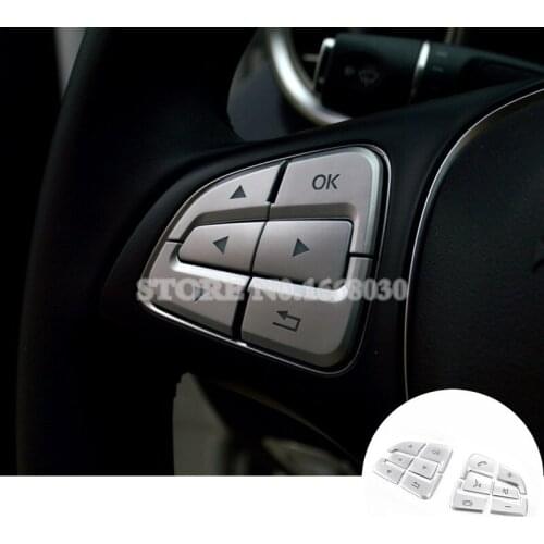 Interior Steering Wheel Button Trim Cover 12pcs For Benz B-Class W246 2015-2018 Car accesories interior Car Trim