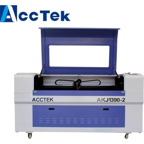 High standard quality ACCTEK CO2 metal laser cutting machine / dual heads laser cutter with water chiller CW5200
