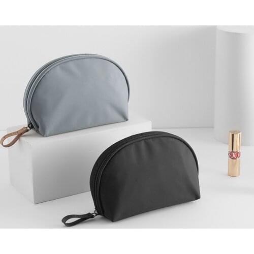 Japanese Pure Color Cosmetic Bag For Women Zipper Shell Bag Small Makeup Bag Kosmetyczka Travel Organizer Makeup Pouch Cosmetics