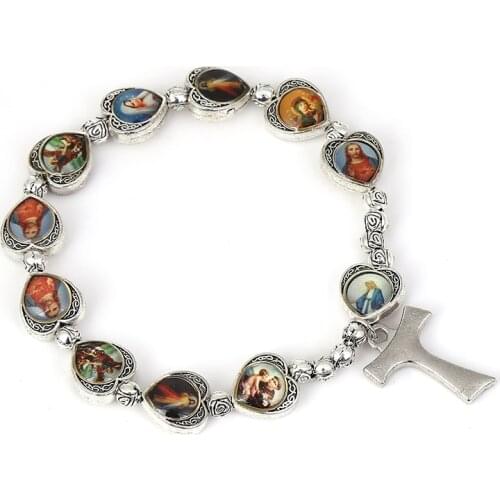 Jewelry 2021 Trend Jesus Bracelet Virgin Mary Cross Exquisite Picture Christian Supplies Gifts Charms Bracelet Wholesale NEW