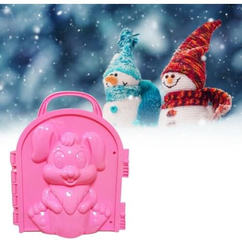 Cartoon cute rabbit snowball making clip creative outdoor leisure and sports childrens outdoor winter snow sand mold tool