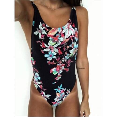 Hot Summer Sexy Women One-Piece Bathing Monokini Print Bandage Push-Up Bikini Swimsuit Swimwear Beachwear