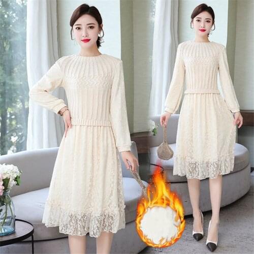 Women Irregular Sweater top+lace Skirts Suits Solid Tops Vintage Skirt Sets Elegant Woman Two Piece Set autumn winter