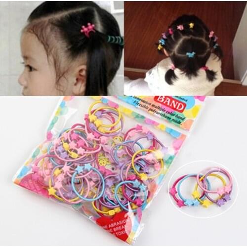1Pack Cute Bow Love Rabbit Candy Cartoon Elastic Hair Bands Girls Ponytail Holder Rubber Bands Kids Headbands Hair Accessories