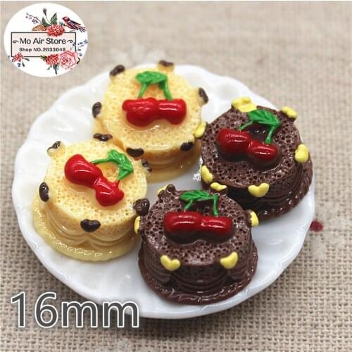 Strawberry cake 10PCS 16mm Resin Flatback Cabochon Miniature Food Art Supply Decoration Charm Craft DIY craft