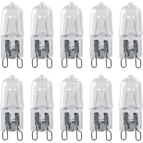 10Pcs G9 Clear Glass Halogen Light Bulb 120V 40W Indoor Lighting Replacement Explosion-Proof Home Chandelier Pendent Lamp Bulb
