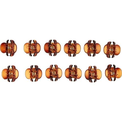 12x Plastic Women Mini Hair Clips 2.5cm Non-slip Hair Claws Grips